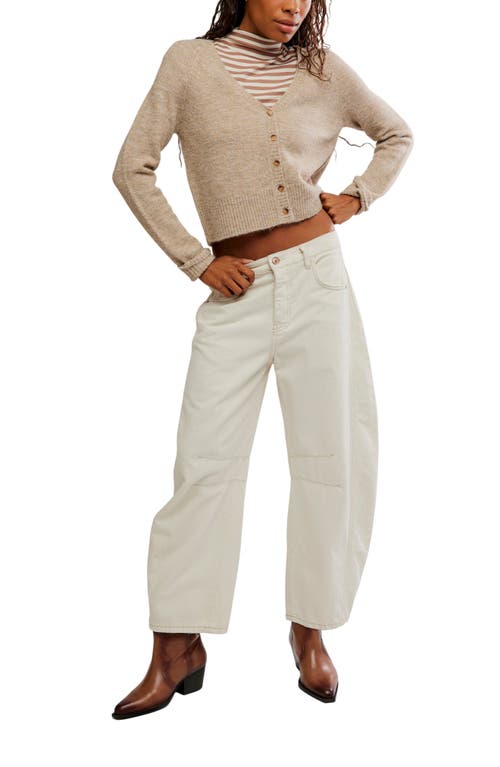 Free People School Girl Cropped Cardigan In Brown