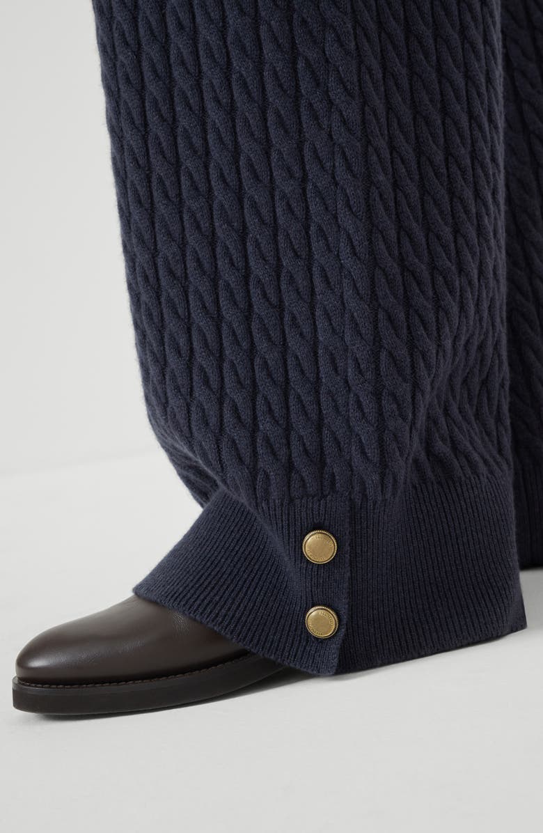 Brunello Cucinelli Cashmere knit trousers, Alternate, color, Blue