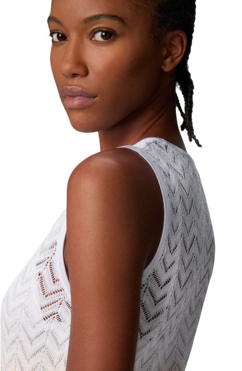 Missoni Sleeveless Dress In Shaded Chevron Viscose, Alternate, color, Multicoloured