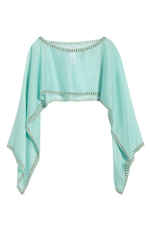 Long Sleeve Embellished Cape Top