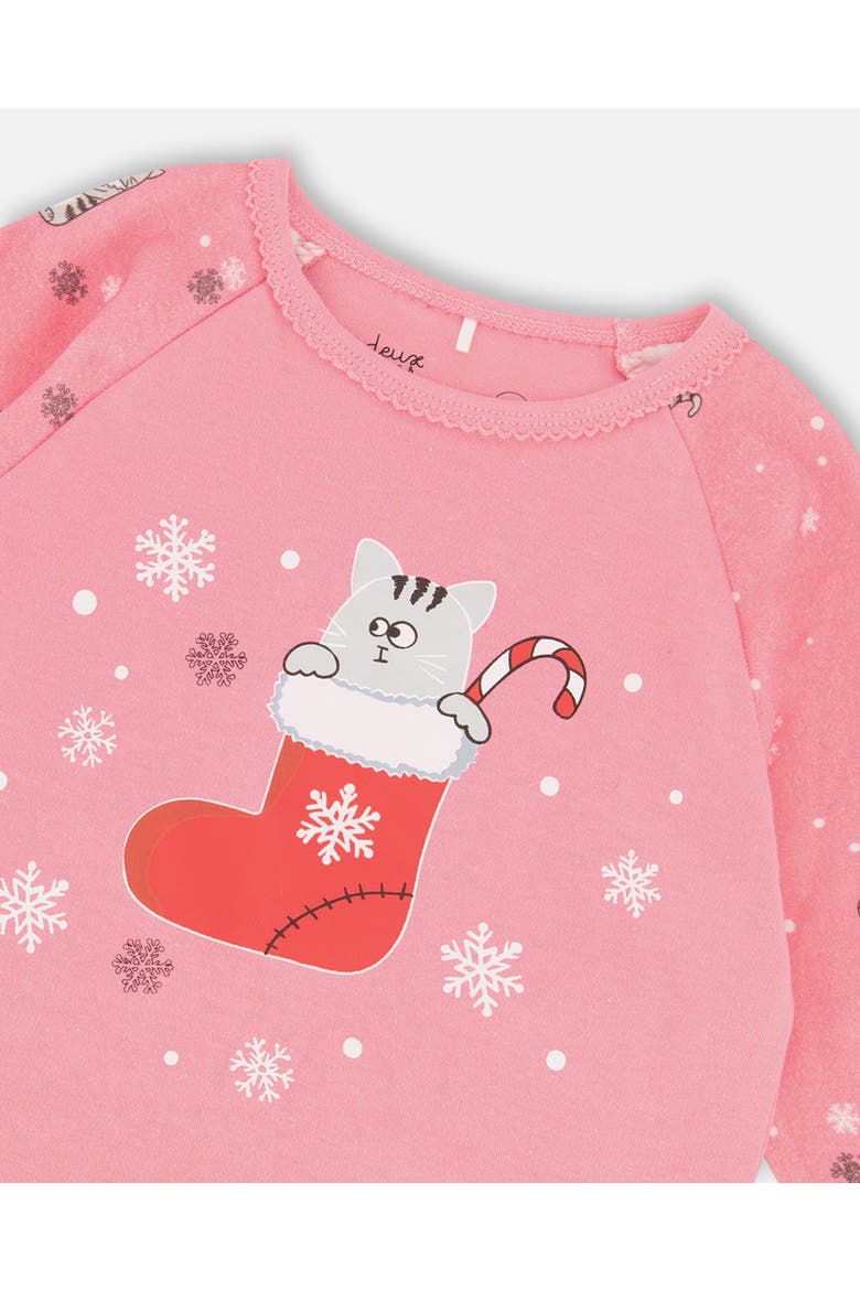 Organic Cotton Two-Piece Pajamas Cat, Alternate, color, Pink
