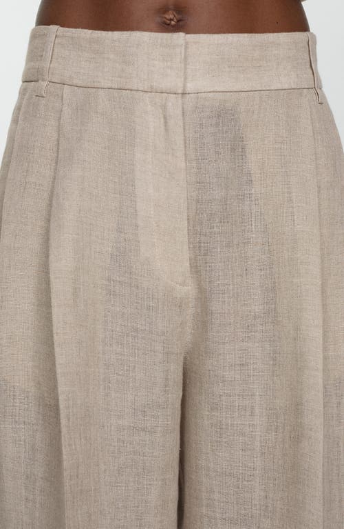Mango Linen Suit Pants In Neutral
