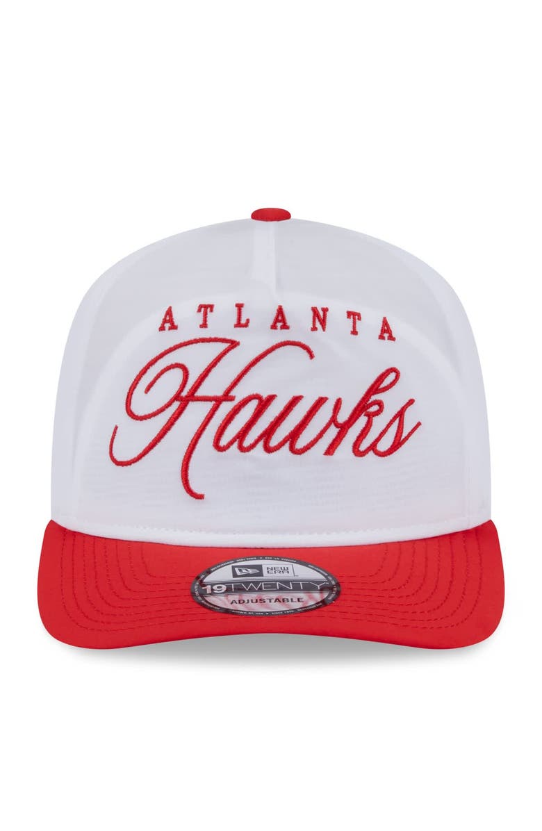 New Era Men's New Era White/Red Atlanta Hawks 2025 NBA Draft On-Stage Nylon 19TWENTY Adjustable Hat, Alternate, color, White