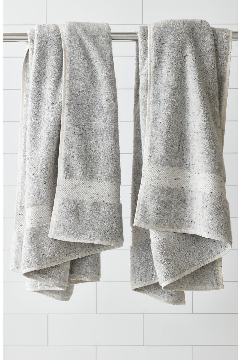 Speckle Set of Two Cotton Bath Towels, Alternate, color, GREY VAPOR MULTI