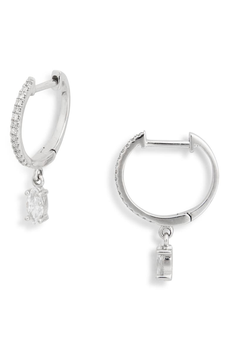 Meira T Baguette Diamond Hoop Earrings - 0.27ct., Main, color, 