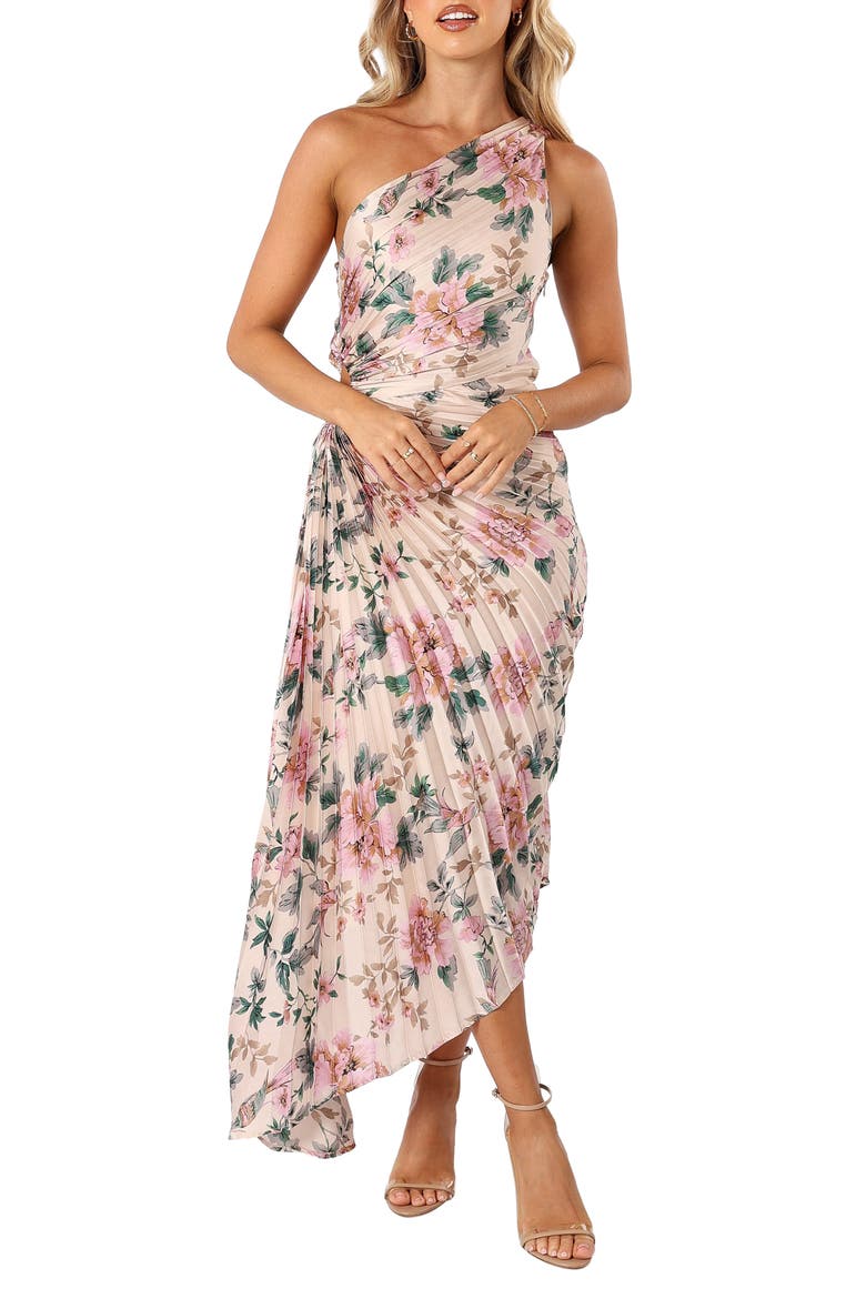 Kleo Floral Print Asymmetric Cocktail Dress, Alternate, color, PINK FLORAL