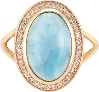 Larimar Halo Ring