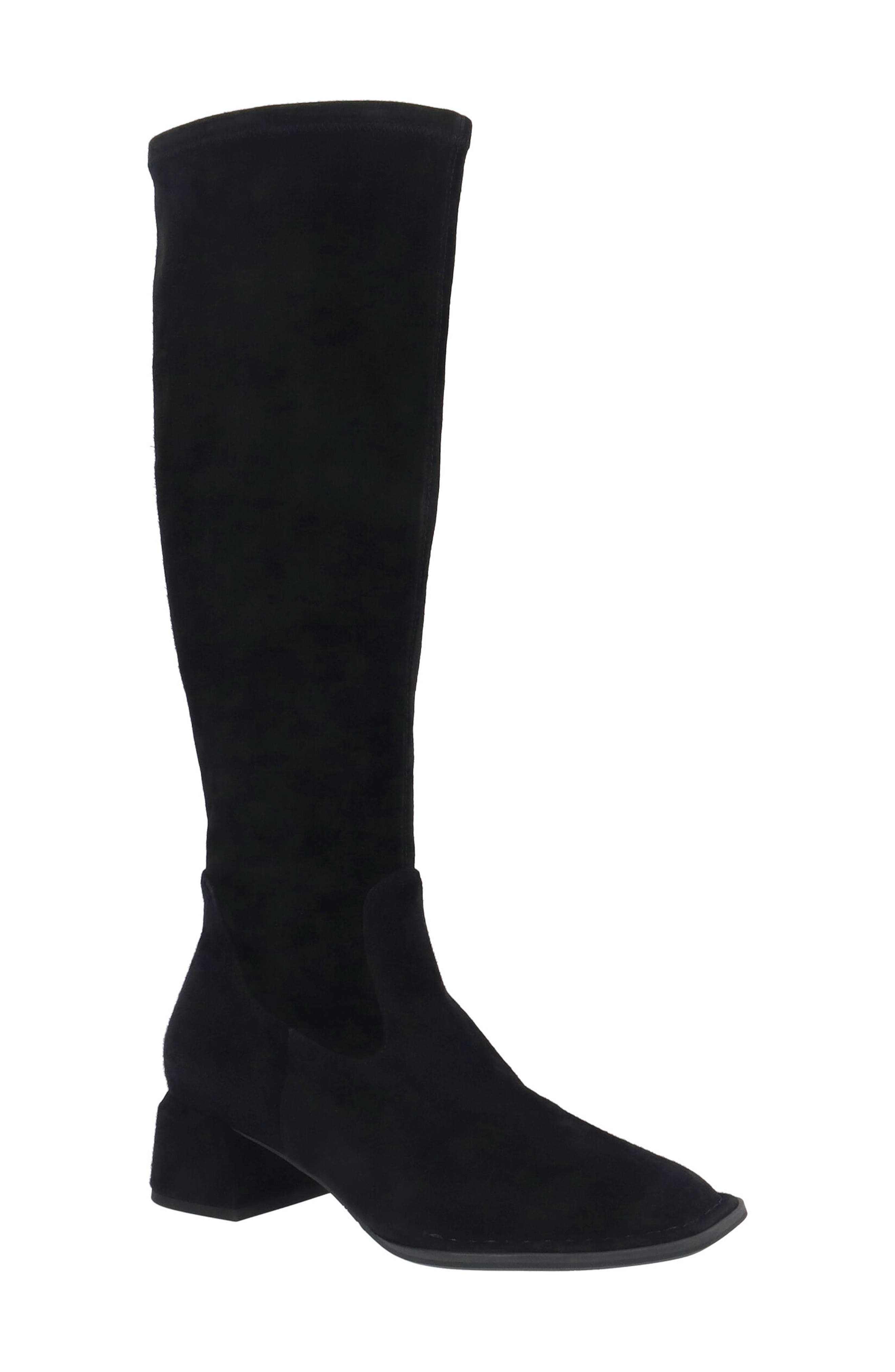 L
Amour des Pieds Nolita Knee High Boot, Main, color, Black Suede
