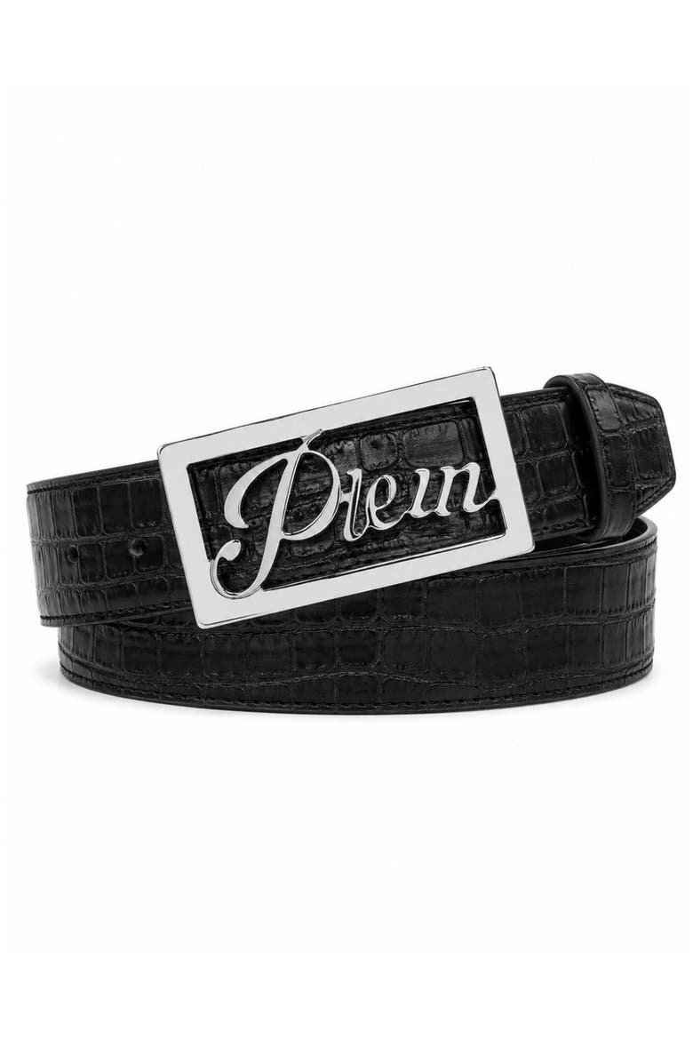 Saffiano Leather Belt Cocco Men, Main, color, black/nickel