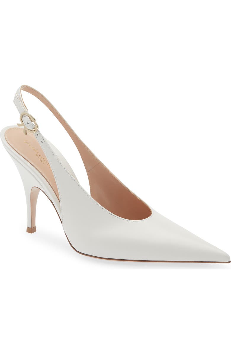 Gianvito Rossi Pointed Toe Slingback Pump, Main, color, Offwhite