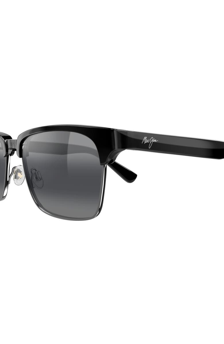 Maui Jim Kawika XL 58mm PolarizedPlus2<sup>®</sup> Rectangular Sunglasses, Alternate, color, Black