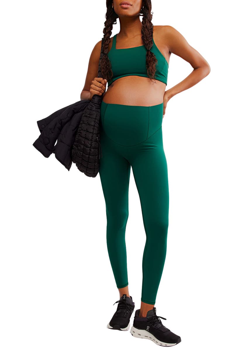 Free People x Hatch Never Better Square Neck Maternity Sports Bra, Alternate, color, Garden Green