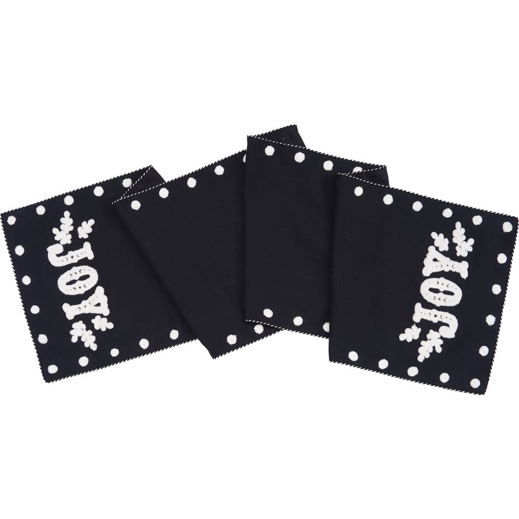 Carol & Frank Nordic Joy Onyx Table Runner 14" X 72" In Black