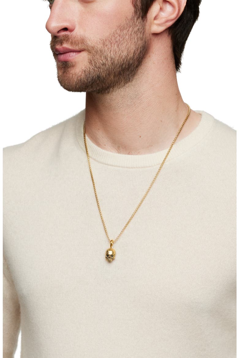 Memento Mori Skull Amulet 18K Yellow Gold with Black Diamonds, Alternate, color, YELLOW GOLD