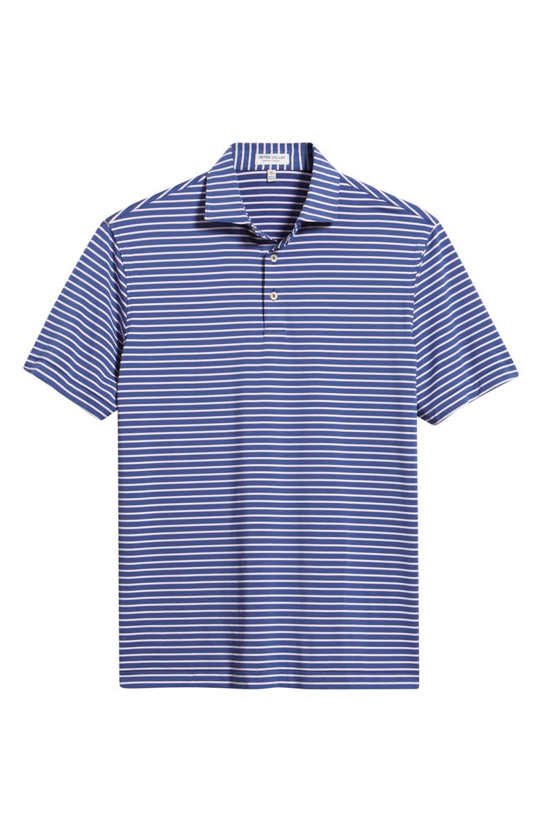 Peter Millar Dunnes Stripe Performance Jersey Polo, Alternate, color, Sport Navy