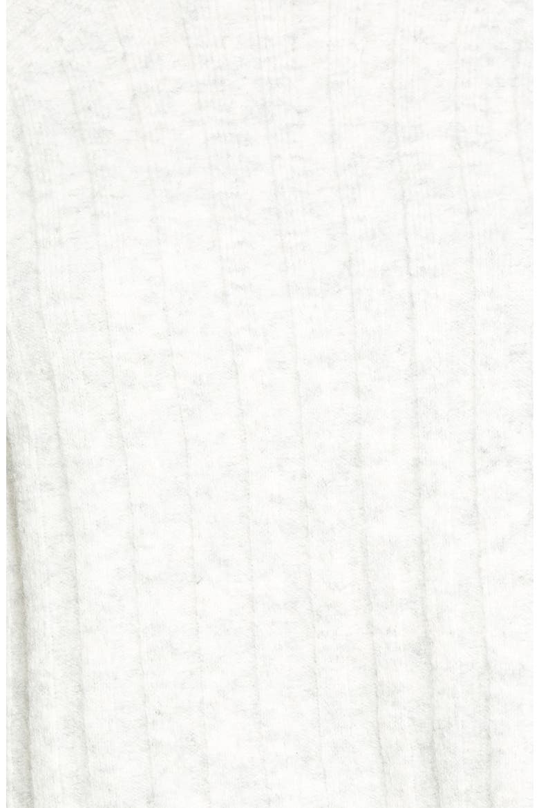 Rib Crop Turtleneck Sweater, Alternate, color, GREY MARL