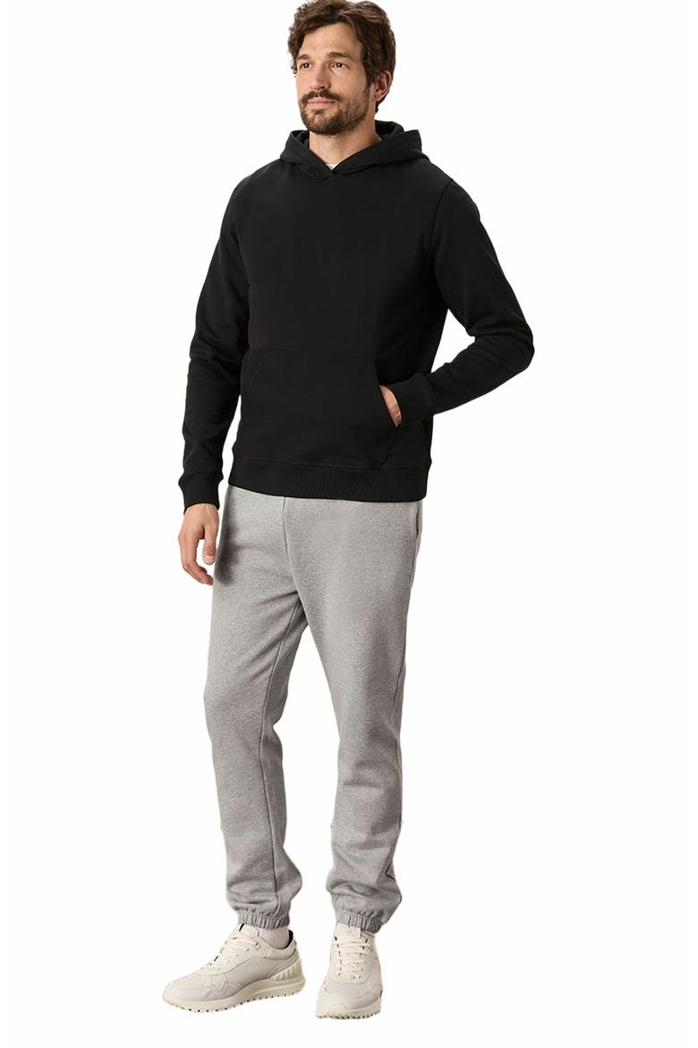 Organic Cotton Cloud Brushed Fleece Pullover Hoodie, Main, color, Black