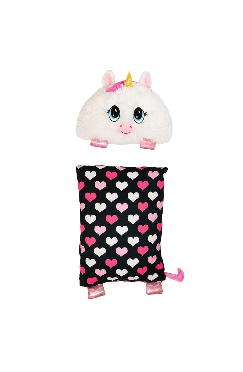 Happy Nappers FluffALuff Unicorn Plush & Pillowcase 2 In 1 Soft Toy Cover, Main, color, Multicolored