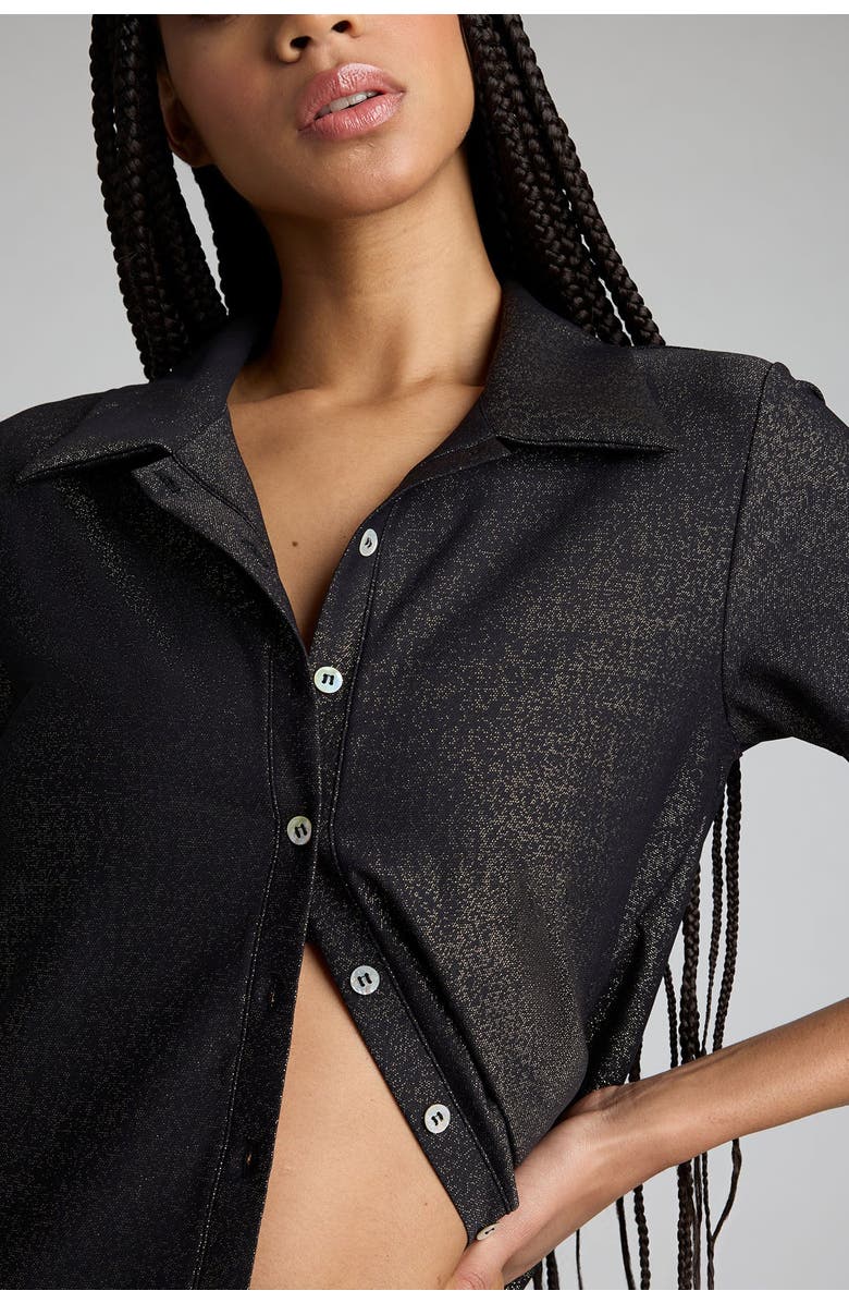 Negative Underwear Disco Short Sleeve Top, Alternate, color, Black