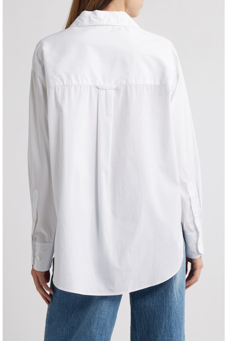 Oversize Poplin Button-Up Shirt, Alternate, color, EYELET WHITE