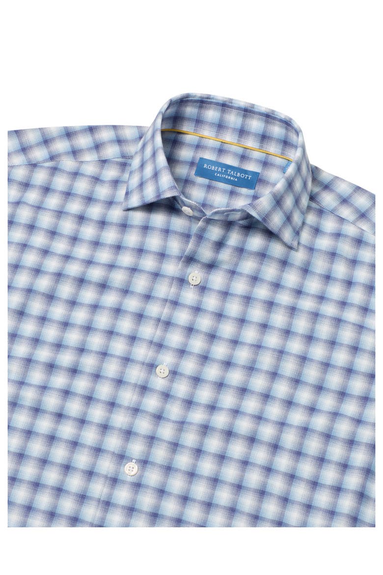 Reynolds Ultra Light Weight Brushed Ombre Plaid Shirt, Alternate, color, Blue Multi