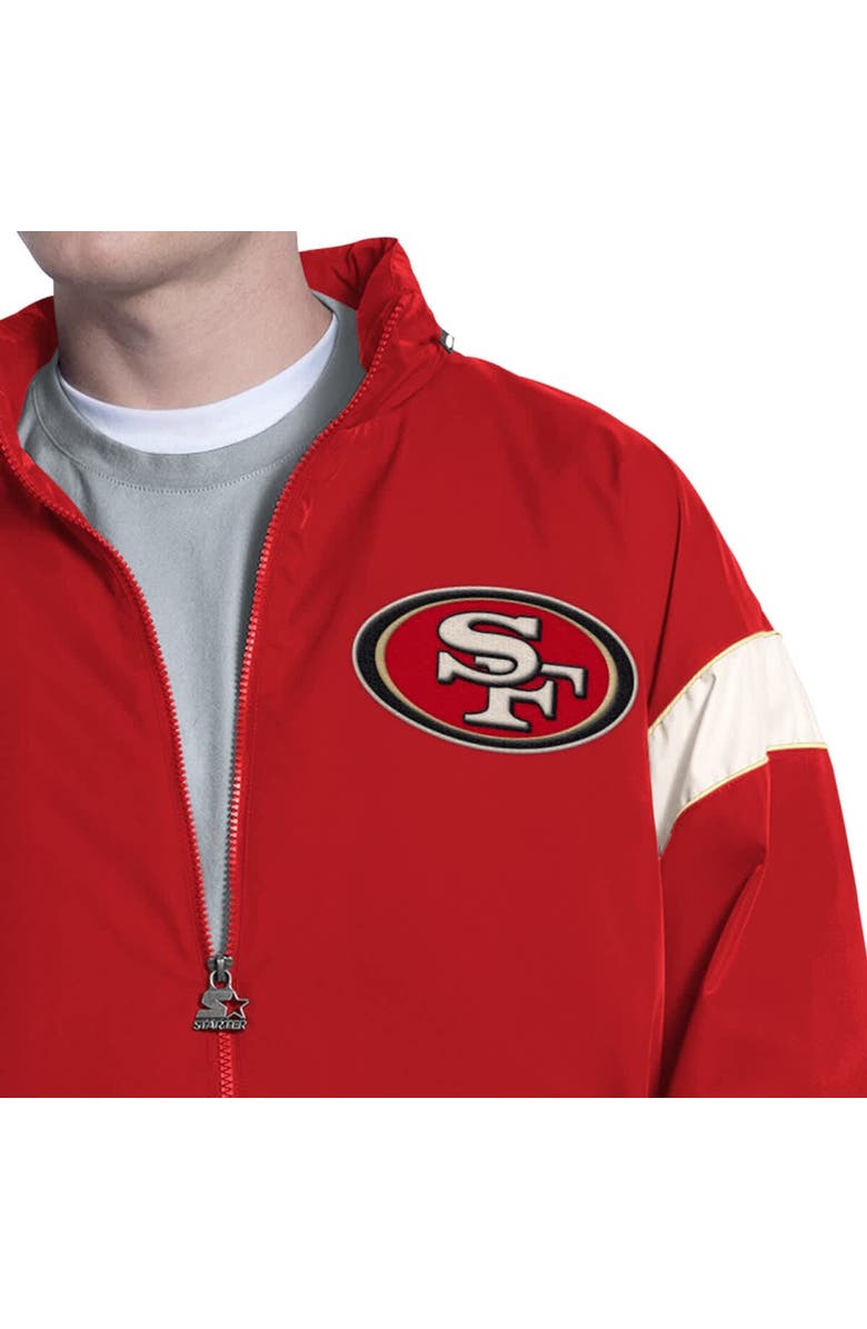 STARTER Men's Starter Scarlet San Francisco 49ers The Gust Full-Zip Hooded Jacket, Alternate, color, Scarlet