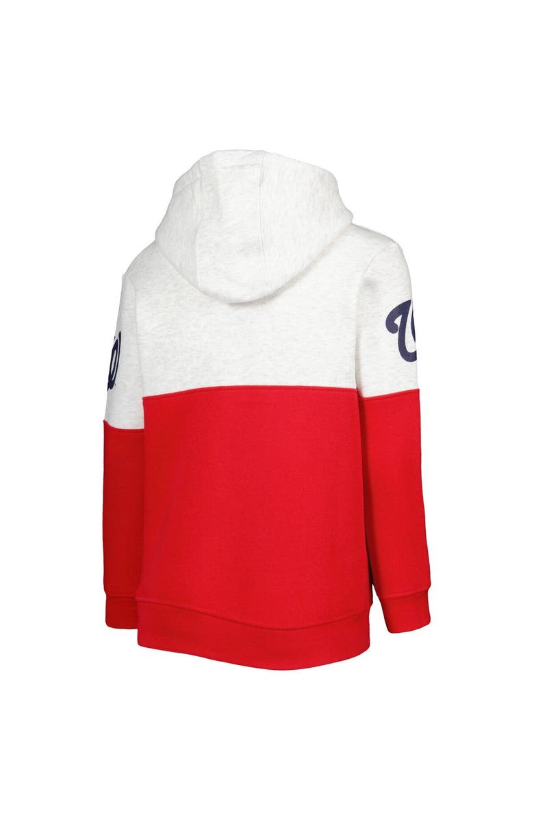 Outerstuff Youth Heather Gray/Red Washington Nationals Playmaker Pullover Hoodie, Alternate, color,