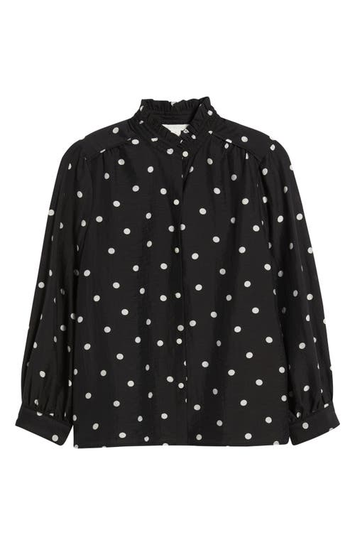 Caslonr Caslon(r) Ruffle Button-up Shirt In Black