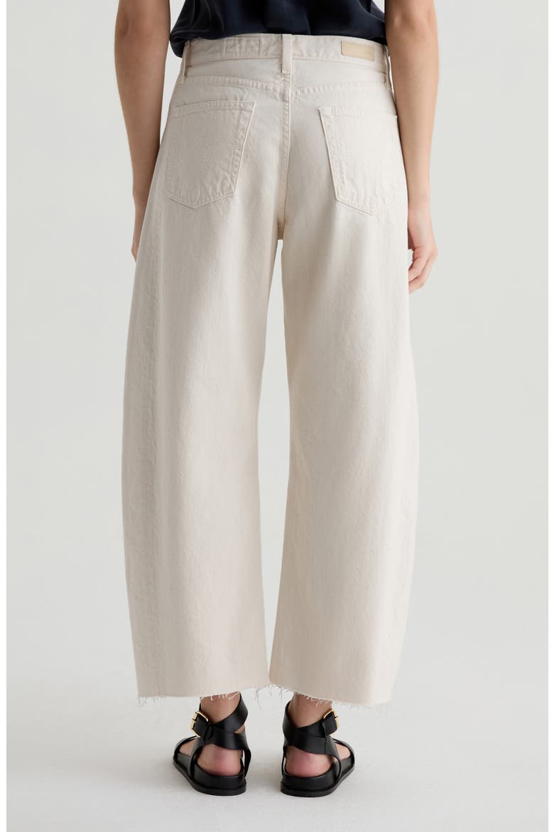 Hattie Raw Hem High Waist Crop Barrel Jeans, Alternate, color, OPAL STONE