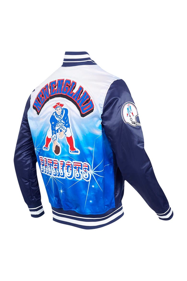 Men's Pro Standard Navy New England Patriots Sublimated Satin Full-Snap Jacket, Alternate, color, Navy