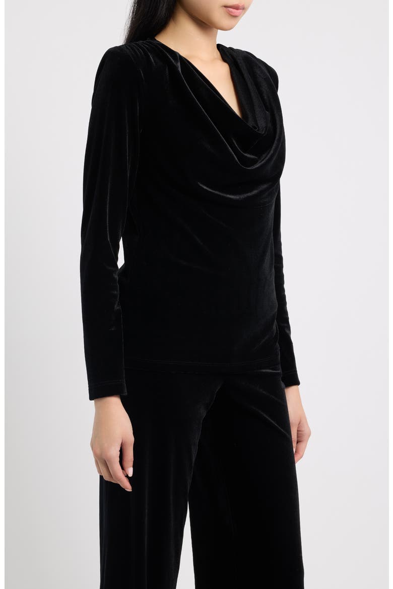 Cowl Neck Velvet Top, Alternate, color, ANNE BLACK