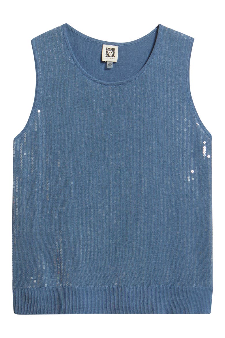 Sequined Crewneck Sweater Tank, Main, color, DUTCH BLUE