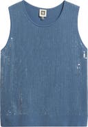 Anne Klein Sequined Crewneck Sweater Tank
