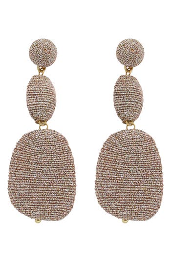 Panacea Metallic Wrapped Linear Drop Earrings In Champagne