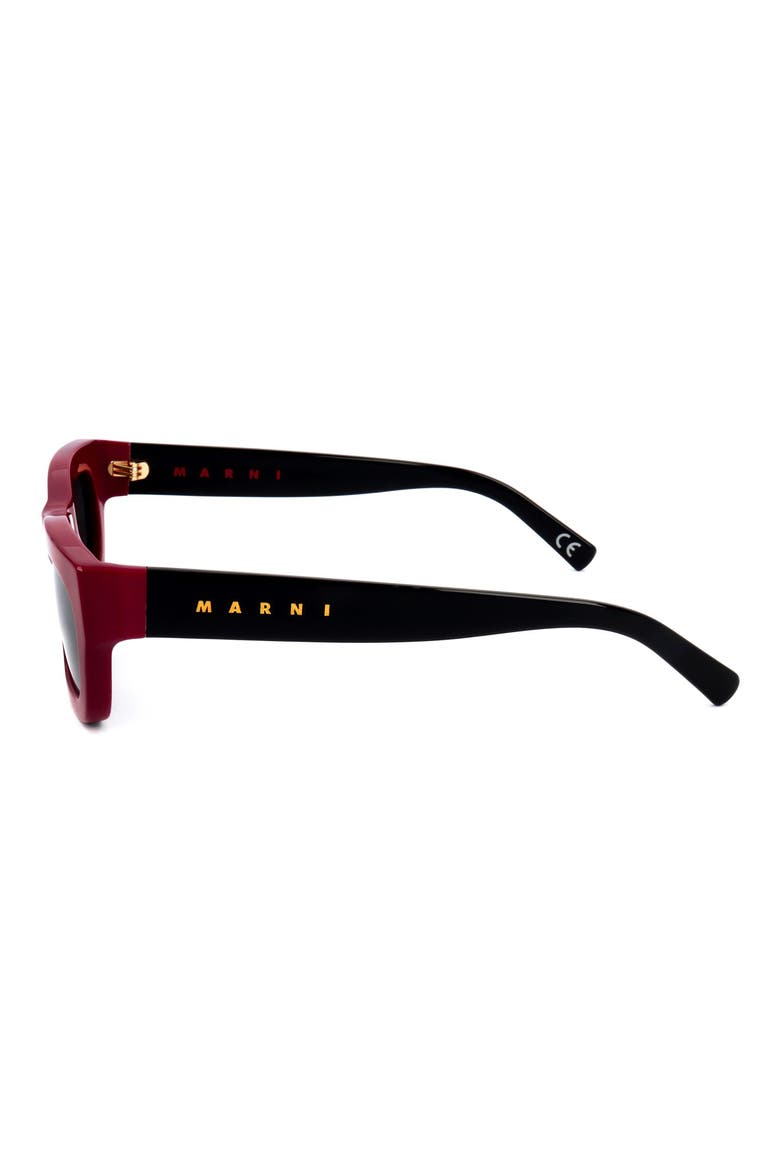 52mm Square Sunglasses, Alternate, color, RED / GREY