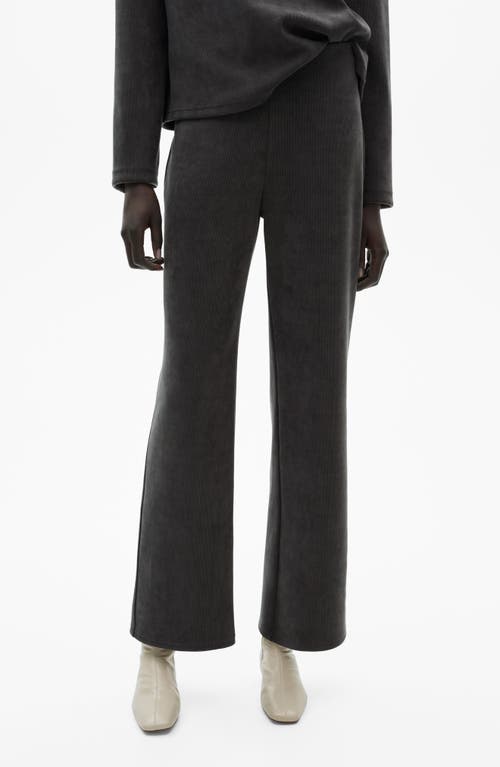Mango Corduroy Wide Leg Pants In Dark Heather Grey