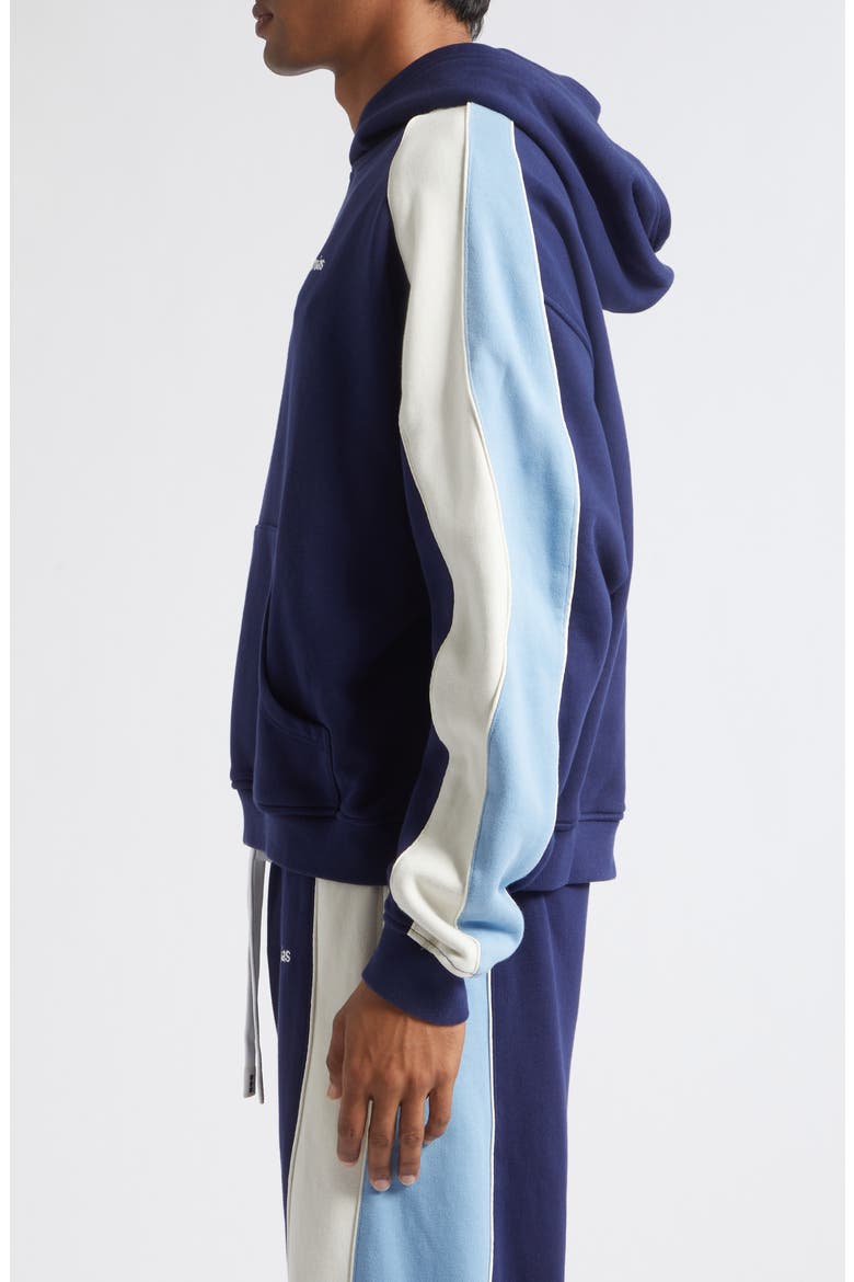 Ollie Paneled Cotton Hoodie, Alternate, color, WORN NAVY