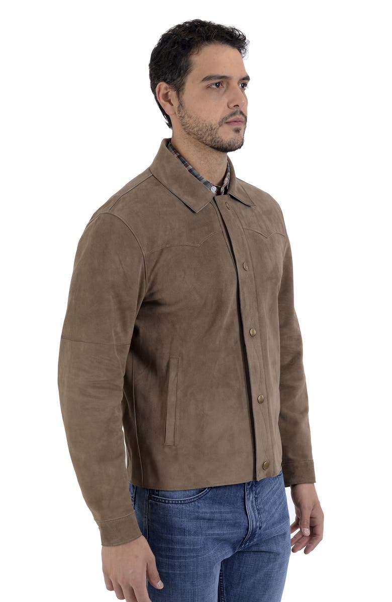 Frye Suede Long Sleeve Shacket, Alternate, color, Taupe