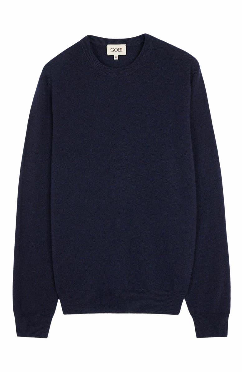 GOBI Mongolian Cashmere Essential Crewneck Cashmere Sweater, Main, color, Peacoat