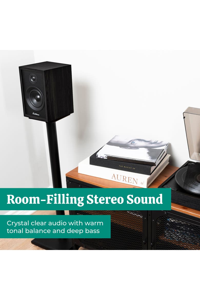 McKinley 2.0 Stereo Powered Bluetooth Bookshelf Speakers, Alternate, color, Black