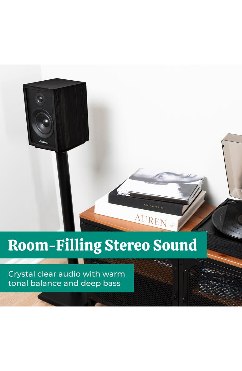 Electrohome McKinley 2.0 Stereo Powered Bluetooth Bookshelf Speakers, Alternate, color, Black
