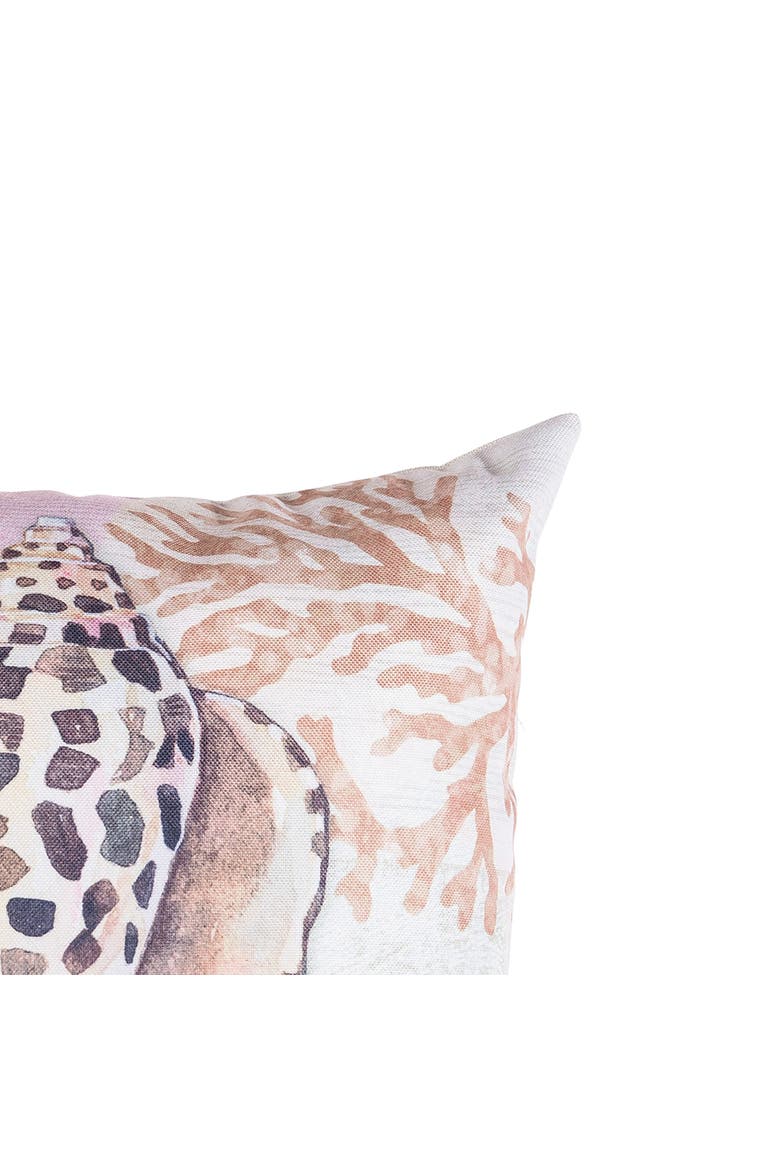 Brown Conch Shell w/ Seahorse & Coral Indoor/Outdoor Throw Pillow, 18" x 18", Alternate, color, Brown