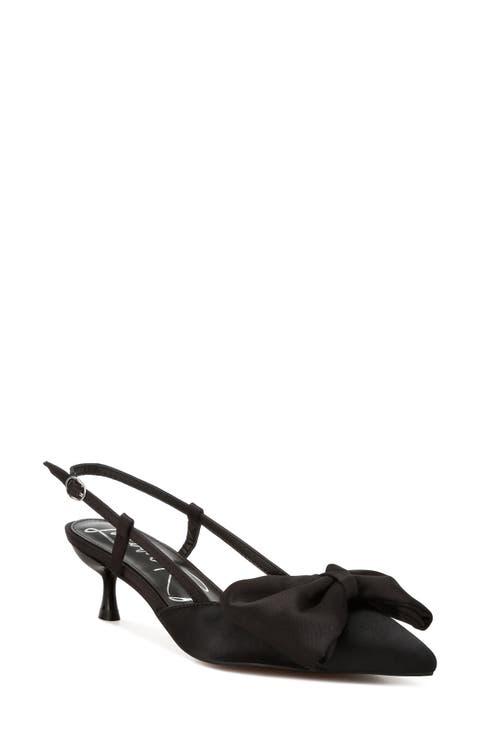 Okshak Satin Bow Slingback Pump (Women)