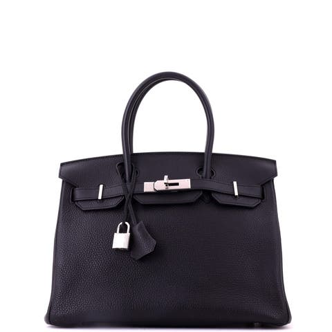 Birkin Handbag Black Togo with Palladium Hardware 30