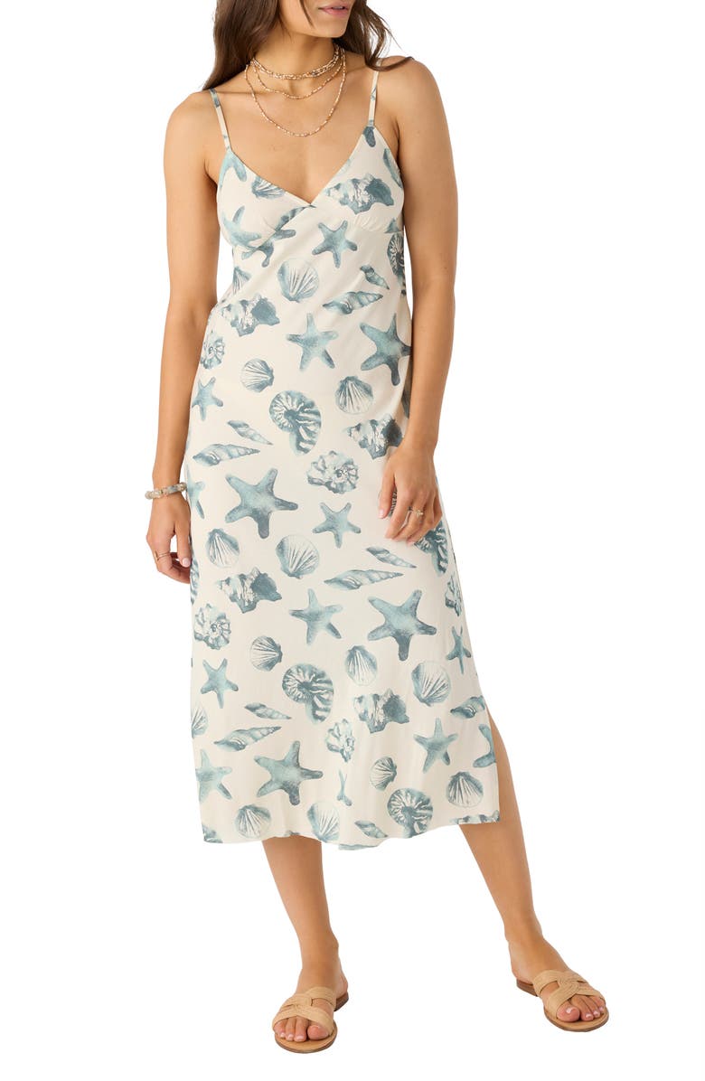 O'Neill Luana Seashell Print Midi Slipdress, Main, color,