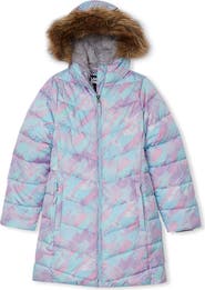 Lands' End Girls Fleece Lined Printed Parka