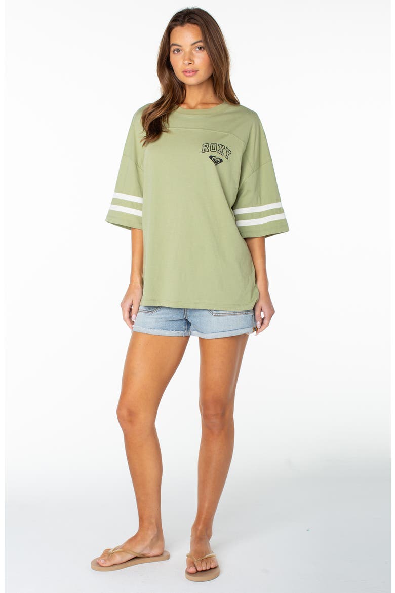 Game Day Graphic Oversized T-Shirt, Alternate, color, OIL GREEN
