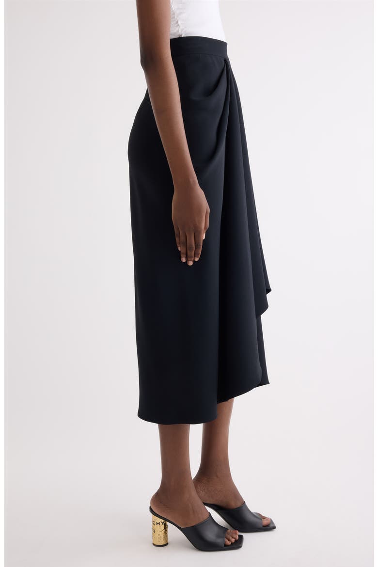 Draped Stretch Skirt, Alternate, color, BLACK