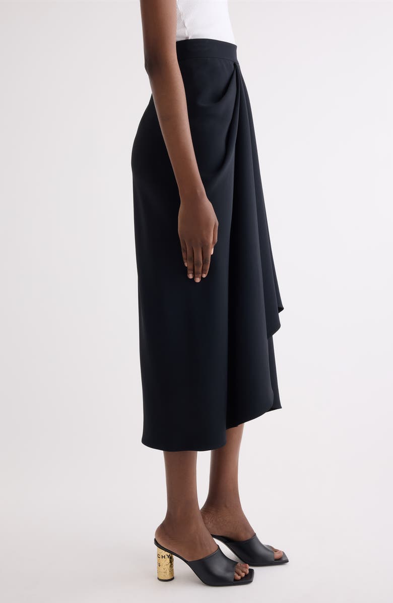 Givenchy Draped Stretch Skirt, Alternate, color, Black