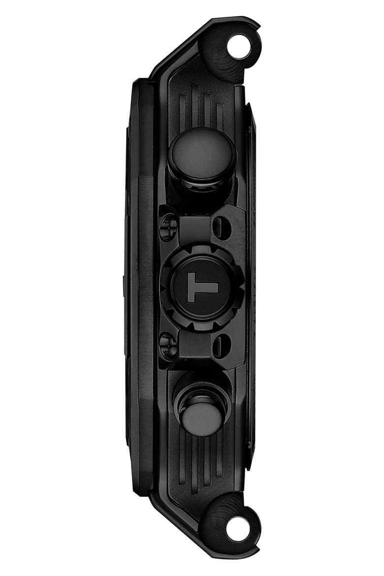 T-Race Chronograph Silicone Strap Watch, 38mm, Alternate, color, BLACK